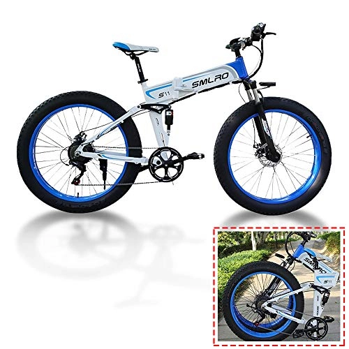 Folding Electric Mountain Bike : FFBHNB Electric bicycle, 26" folding design bike power supply 48V350W can be used for snow and mountain cycling, built-in lithium battery