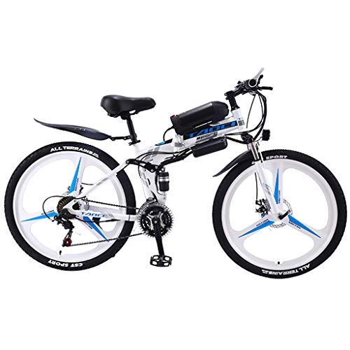 Folding Electric Mountain Bike : FFF-HAT 26'' Folding Electric Bike, Magnesium Alloy Bike, Professional 21 / 27 Speed, Lithium Battery LCD Meter, 350W36V10AH All-terrain Mountain Bike / commuter Electric Bike
