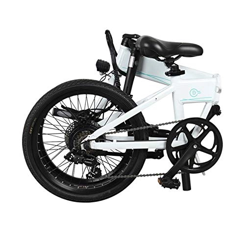 Folding Electric Mountain Bike : Folding Electric Bike 20" Adult Hybrid Variable Speed E Bike, Electric Bicycle, with Tool Kit, 6-Speed Gear, 36V 10.4Ah Battery, 30KM / h, Received within 3-7 days, for Adults, Men Women(White)