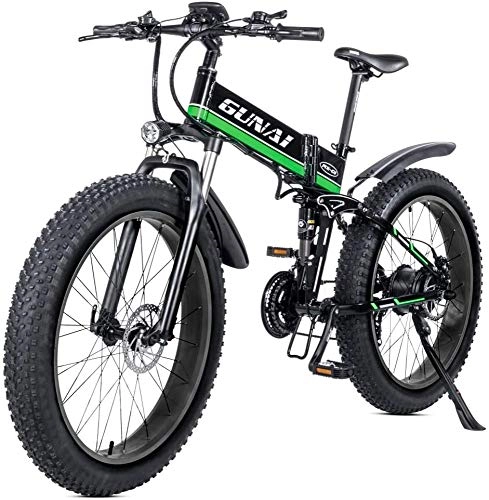 Folding Electric Mountain Bike : GDSKL Electric Bicycle Mountain Bike Scooter Foldable 48V Lithium Battery with Fat Tires Speed Electric Bicycle 21 Pedal-Assist / A / Load bearing250KG