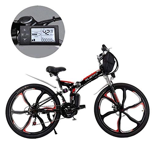 Folding Electric Mountain Bike : GFF Electric mountain bikes 24 26 inch 21-speed lithium battery Mountain Electric folding bike with hanging bag Three riding modes Suitable for men and women