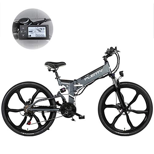 Folding Electric Mountain Bike : GHH Outdoor Mountain MTB bike 26" Adult folding electric bike Wheel Mens Hybrid Bike, Detachable Lithium Battery (48V 12.8Ah 614W) with Hydraulic Disc Brakes, Aluminum Alloy Bicycles All Terrain