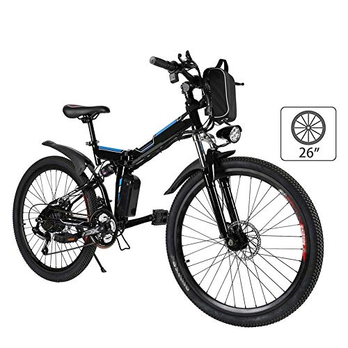 Folding Electric Mountain Bike : GJJSZ 26'' Electric Mountain Bike with Removable Large Capacity Lithium-Ion Battery (36V 250W), for Adults Electric Bike 21 Speed Gear And Three Working Modes