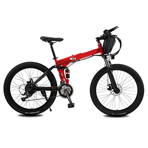 Folding Electric Mountain Bike : GJJSZ Electric Mountain Bike with Removable Large Capacity Lithium-Ion Battery (36V 250W), Electric Bike 21 Speed Gear And Three Working Modes