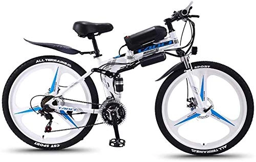 Folding Electric Mountain Bike : GMZTT Unisex Bicycle Folding Adult Electric Mountain Bicycle, 350W Snow Bikes, Removable 36V 10AH Lithium-Ion Battery for, Premium Full Suspension 26 Inch Electric Bicycle