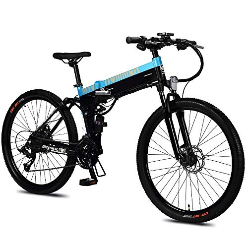 Folding Electric Mountain Bike : GUI-Mask SDZXCFolding Electric Bicycle Bicycle Mountain Electric Vehicle 48V Lithium Battery Male and Female Electric Bicycle Power 27 Speed