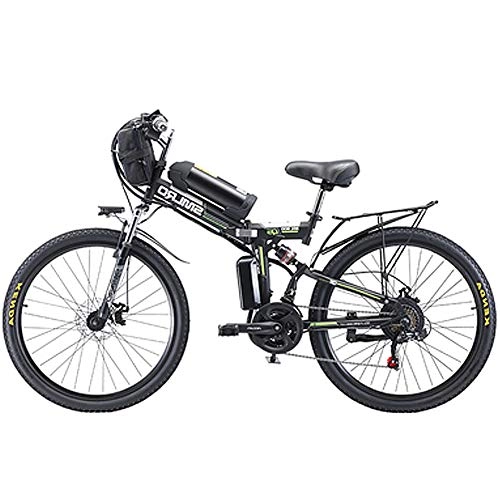 Folding Electric Mountain Bike : HAOYF Electric Bikes for Adult, 26" 350 / 500W 48V 20AH Removable Lithium-Ion Battery Bicycle Ebike, Mens Foldable Mountain Bike, for Outdoor Cycling Work Out, Black, 350W