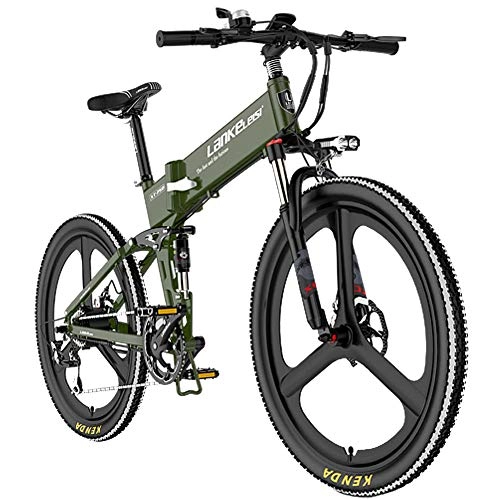 Folding Electric Mountain Bike : HAOYF Electric Bikes for Adult, Magnesium Alloy Rim Folding Bicycles, 26" 48V 400W Removable Lithium-Ion Battery Mountain Ebike, for Mens Outdoor Cycling Travel Work Out, Green