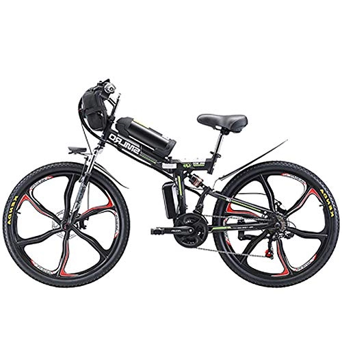 Folding Electric Mountain Bike : HAOYF Folding Electric Bike - 350W / 48V High-Strength Carbon Steel Mountain E-Bike - 26 Inch Wheels, Pedal Assist Unisex Bicycle, for Outdoor Cycling Work Out, 250KM