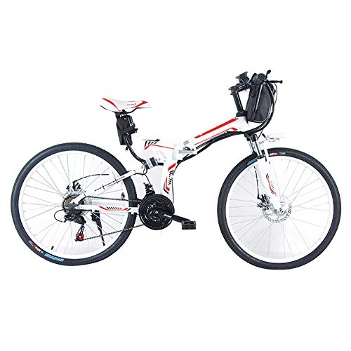 Folding Electric Mountain Bike : Heatile Collapsible Electric Bicycle Power cycling 50KM 36V 8AH lithium battery Comfortable shock absorption 250W Brushless Motor Suitable for work fitness cycling outing