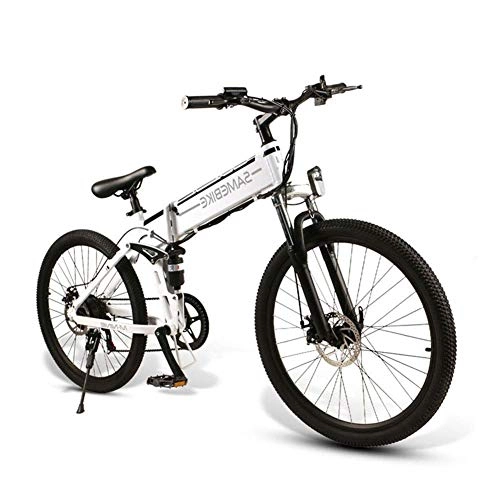 Folding Electric Mountain Bike : HEWEI 26 inch electric mountain bikes 48 V lithium battery aluminum alloy adult folding electric mountain bike top speed 32 km h LCD liquid crystal instrument