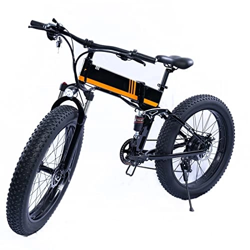 Folding Electric Mountain Bike : HMEI EBike Electric Bike 500w Foldable 18.6 Mph 24 Inch Tire Full Suspension Electric Folding Bike with Lithium Battery 48V, 27 Speed Mountain Adult Electric Bicycles