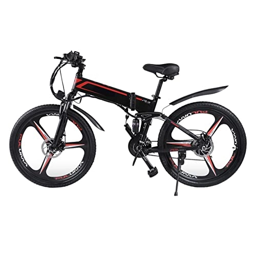 Folding Electric Mountain Bike : HMEI EBike X-3 Electric Bike for Adults Foldable 250W / 1000W 48V Lithium Battery Mountain Bike Electric Bicycle 26 Inch E Bike (Color : Black, Size : 250W Motor)