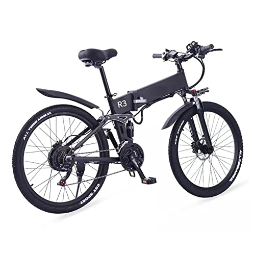 Folding Electric Mountain Bike : HMEI Electric Bikes for Adults Foldable Electric Bike 750W, 12.8AH Removable 48V Ebike Battery, 21 Speed, 26'' Tire Electric Bike Folding Ebikes for Adults, E Bikes for Women and Men