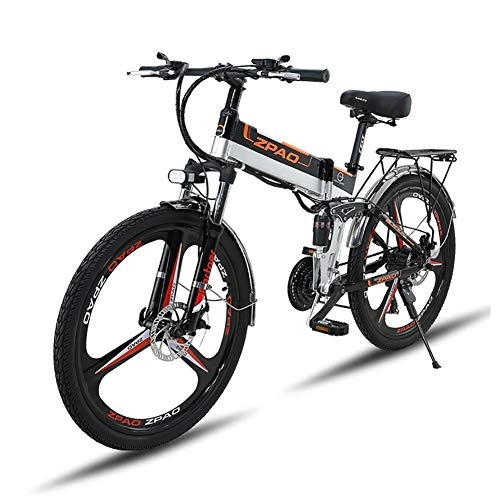 Folding Electric Mountain Bike : HOME-MJJ 12.8Ah Electric Bike 26 Inch Folding Electric Bicycle 48V 500W 21 Speed Mountain Ebike Aluminum Alloy Frame Bycycle Eletric(color:black) (Color : Black, Size : 500W-12.8Ah)