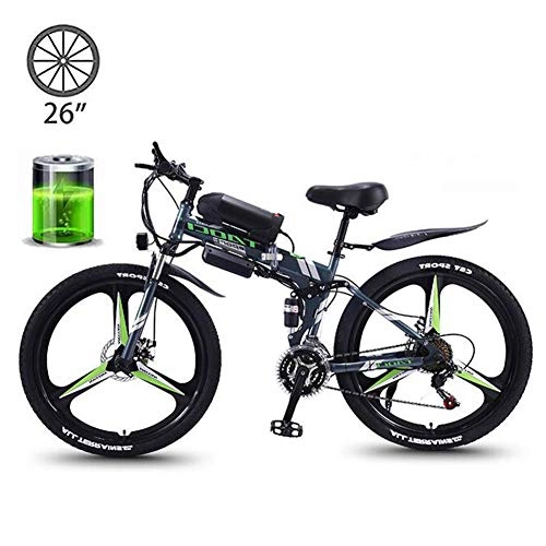 Folding Electric Mountain Bike : HSART Electric Mountain Bikes for Men Women Folding 350W E-Bike with Removable 36V 13 AH Lithium-Ion Battery 21 Speed Gear Shifter 3 Working Modes