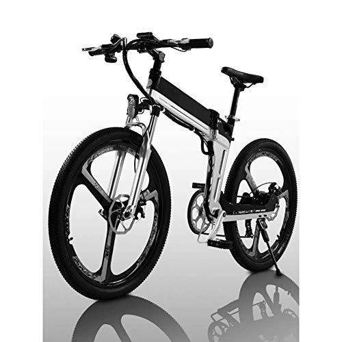 Folding Electric Mountain Bike : HY-WWK Mini Electric Bike, with 400W Motor 26'' Folding Mountain Electric Bicycle Hidden Removable Lithium Battery Dual Disc Brakes City Electric Bike for Adults Unisex, Black, Black