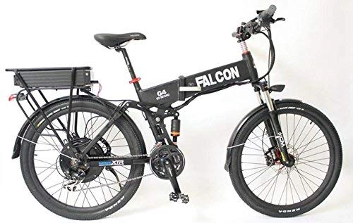 Folding Electric Mountain Bike : HYLH Foldable Ebike 48V 500W Engine +Strong Frame + 48V 11Ah Electric Bicycle Li-ion Battery Rear Carrier With 2A Charger