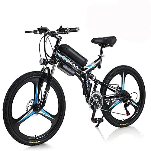 Folding Electric Mountain Bike : Hyuhome Electric Bike for Adult Men Women, Folding Bike 250W / 350W 36V 10A 18650 Lithium-Ion Battery Foldable 26" Mountain E-Bike with 21-Speed Shimano Transmission System Easy To Folding (Black, 250W)