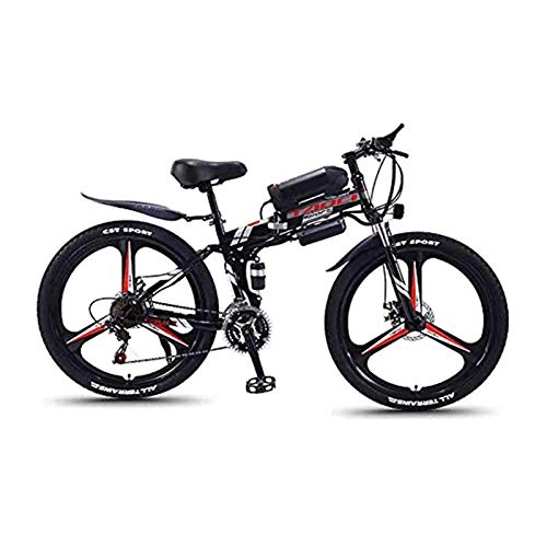 Folding Electric Mountain Bike : Hyuhome Electric Mountain Bikes for Adults, Foldable MTB Ebikes for Men Women Ladies, 360W 36V 8 / 10 / 13AH All Terrain 26" Mountain Bike / Commute Ebike, black one wheel, 10AH