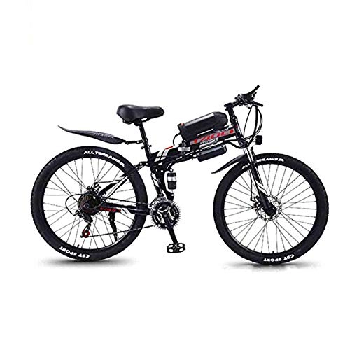 Folding Electric Mountain Bike : Hyuhome Electric Mountain Bikes for Adults, Foldable MTB Ebikes for Men Women Ladies, 360W 36V 8 / 10 / 13AH All Terrain 26" Mountain Bike / Commute Ebike, black spoke wheel, 13AH