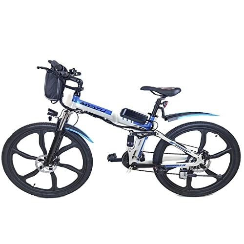 Folding Electric Mountain Bike : Irypulse Men Folding Electric Bike 26” Adult Mountain Bike Urban E-Bike Electric MTB Mountainbike 36V 10Ah With Removable Lithium Battery LCD Hydraulic Brakes Display (White)