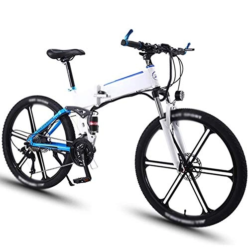 Folding Electric Mountain Bike : Jakroo Aluminum Alloy Frame Folding Electric Mountain Bike 36V8AH Electric Bike for Adults Dual Disc Brakes for Urban Commuter Outdoor