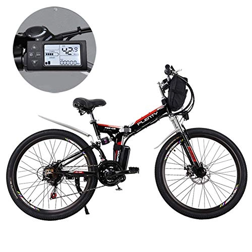 Folding Electric Mountain Bike : JFSKD Electric Mountain Bikes, 24 Inch Removable Lithium Battery Mountain Electric Folding Bicycle with Hanging Bag Three Riding Modes Suitable for Men And Women, A, 18ah / 864Wh