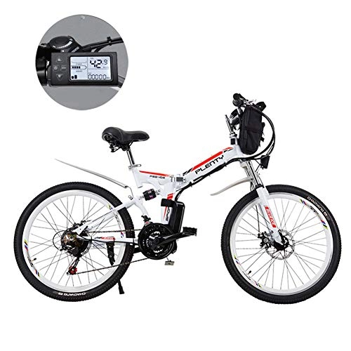 Folding Electric Mountain Bike : JFSKD Electric Mountain Bikes, 24 Inch Removable Lithium Battery Mountain Electric Folding Bicycle with Hanging Bag Three Riding Modes Suitable for Men And Women, B, 8ah / 384Wh
