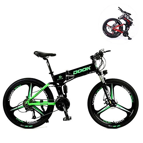 Folding Electric Mountain Bike : JFSKD Electric Mountain Bikes, 26 Inch 27 Speed Folding Mountain Electric Lithium Battery Aluminum Alloy Light And Convenient To Drive Off-Road Vehicles Suitable for Men And Women, A