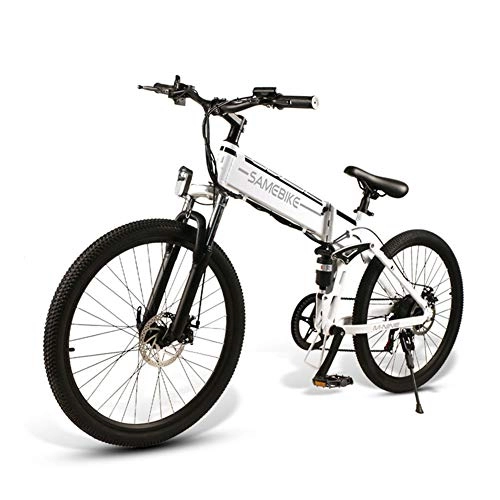 Folding Electric Mountain Bike : JFSKD Electric Mountain Bikes, 26 Inch 48V Lithium Battery Aluminum Alloy Adult Folding Electric Mountain Bike Maximum Speed 32KM / H LCD Liquid Crystal Instrument, A