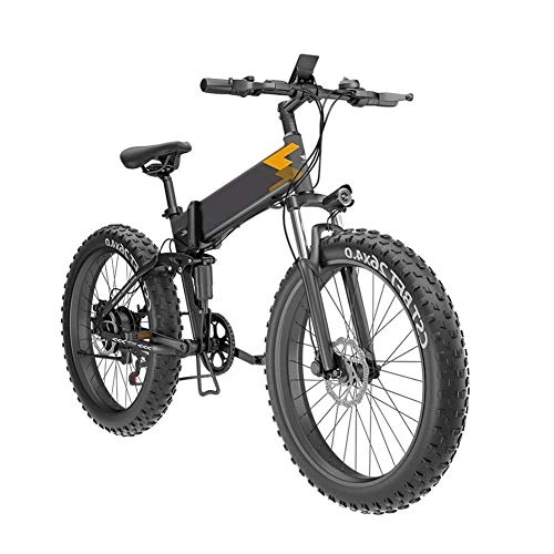 Folding Electric Mountain Bike : JIEER 26'' Electric Mountain Bike Folding Bicycle for Adults 400W Brushless Motor 48V 7 Speed Gear And Three Working Modes Aluminum Alloy Mountain Cycling E-Bike, for Outdoor Cycling Work Out