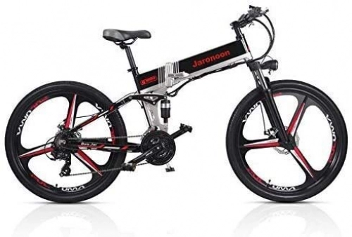 Folding Electric Mountain Bike : JINHH Adults 21 Speed Folding Bicycle 48V*350W 26 inch Electric Mountain Bike Dual Suspension With LCD Display 5 Pedal Assist