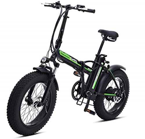 Folding Electric Mountain Bike : JXH 20 Inch Electric Bicycle 48V Electric ATV Folding Electric Snowmobile Mountain Bike, with 48V15AH Lithium Battery Off, The Front And Rear Double Disc Brakes Three Riding Methods