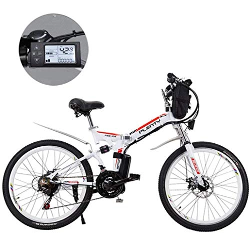 Folding Electric Mountain Bike : JXH 24 Inch Folding Electric Bike with Removable Lithium Battery Mountain Bike, Electric, Pure Power Assist And Pure Foot Riding Three Riding Modes for Men And Women, 48V 8AH