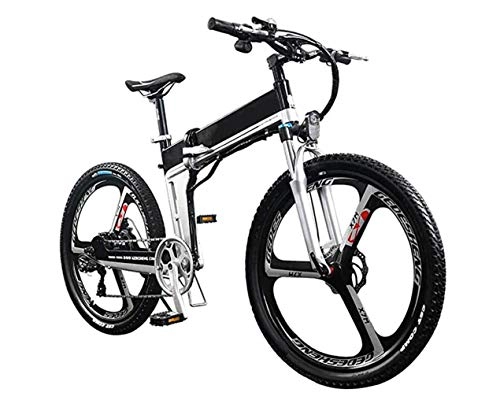 Folding Electric Mountain Bike : JXH Electric Mountain Bike 400W 26'' Folding Professional Electric Bicycle with Removable 48V 10Ah Lithium-Ion Battery 30 Speed Shifter for Adults
