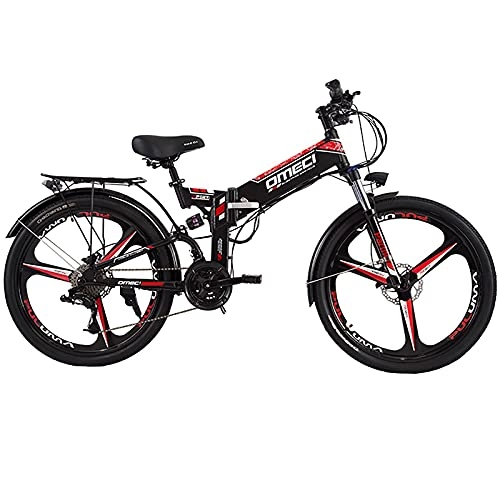 Folding Electric Mountain Bike : KaiLangDe 26-inch Adult Foldable Electric Mountain Bike, Oil Brake / smart LCD Screen GPS Anti-theft Positioning System, 27 Speed Allows You to Cross-country and Commute