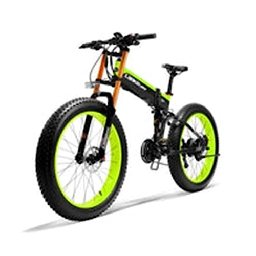 Folding Electric Mountain Bike : Kinsella XT750 PLUS BIG FORK Fat Tire Electric Mountain Bike (GREEN)