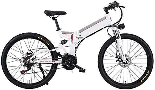 Folding Electric Mountain Bike : KKKLLL Electric Mountain Bike Lithium Battery 48V Foldable Bicycle Battery Car Adult Before and After Mechanical Disc Brakes 26 Inch