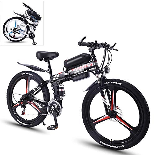 Folding Electric Mountain Bike : KOWE Electric Bike, E-Bike Adult Bike with 350 W Motor 36V / 10 AH Removable Lithium Battery, Folding Electric Bicycle