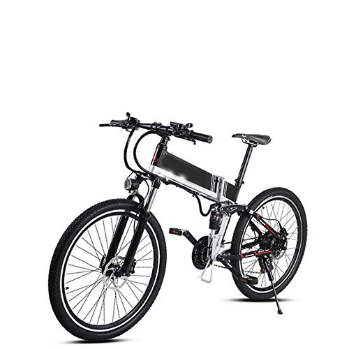Folding Electric Mountain Bike : KT Mall Electric Mountain Bike 48v and 500w Assist Electric Bicycle Beach Snow Bike for Adults Aluminum Electric Scooter 8 Speed Gear E-bike with Removable 48v 10.4a Lithium Battery, Black