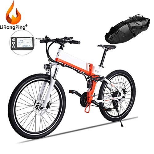 Folding Electric Mountain Bike : LiRongPing 26" Electric Mountain Bike, Removable Large Capacity Battery (36V 350W), Compact Adult Electric Bike for Work Outdoor Cycling Travel Commute