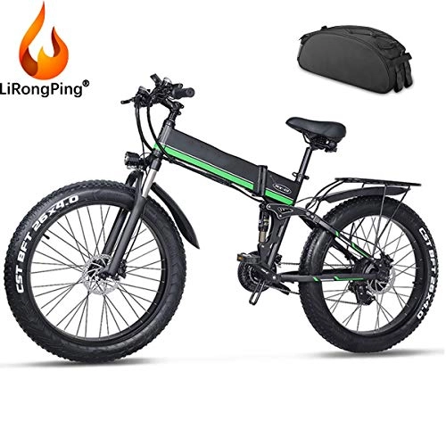 Folding Electric Mountain Bike : LiRongPing Foldable Electric Mountain Bike, Removable 48v / 12.8ah Lithium Battery-Range Of Mileage 30-90km, 26-Inch Electric Bicycle Bikes Commute Ebike