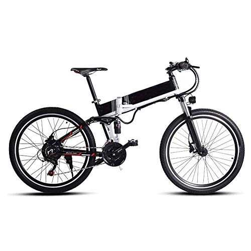 Folding Electric Mountain Bike : LQH Folding electric bike electric bicycles for adults 26 inches, with the rear seat 48V 500W power lithium-ion batteries and the motor 21 speed