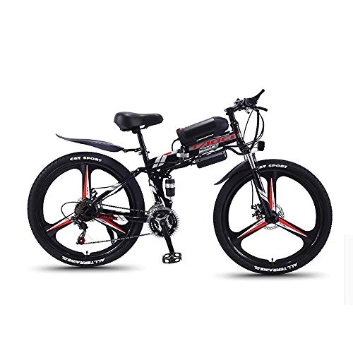 Folding Electric Mountain Bike : LQRYJDZ Electric Mountain Bike with 21 / 27-speed Shimano Transmission System, 350W, 10AH, 36V lithium-ion battery, 26" inch (Color : Blue, Size : 21 speed)