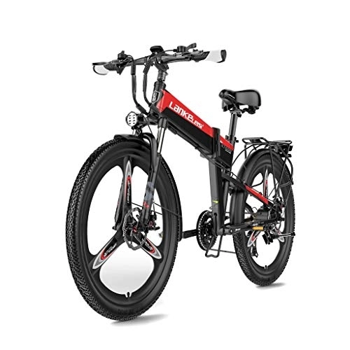Folding Electric Mountain Bike : LYRWISHJD 26inch 48V 400w Mountain Electric Bicycle Dual Hydraulic Brakes Air Full Suspension Urban Electric Bikes For Adults Removable Lithium Battery E-PAS Recharge System