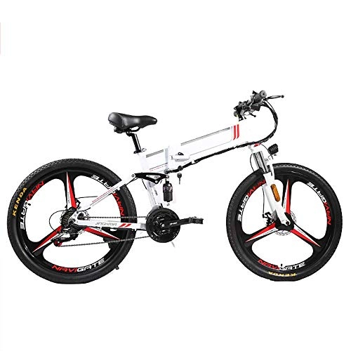 Folding Electric Mountain Bike : LZMXMYS electric bike, 26'' Electric Bike, 350W Motor Foldable Electric Bicycle with Removable 48V 8AH / 10AH Lithium-Ion Battery for Adults, 21 Speed Shifter Mountain Electric Bike