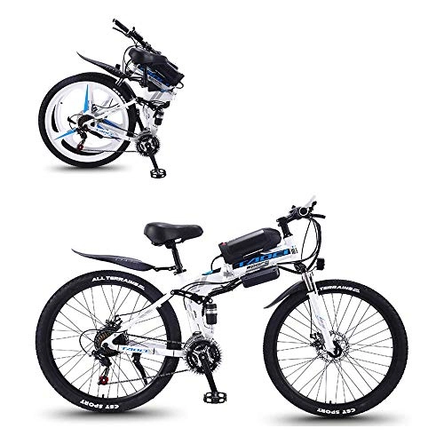 Folding Electric Mountain Bike : LZMXMYS electric bike, 26-Inch The Frame Fat Tire Electric Bicycle, 36V 8AH / 10AH / 13AH Removable Lithium Battery, Adult Auxiliary Bike 350W Motor Mountain Snow E-Bike, High Carbon Steel Material, 27 Spe