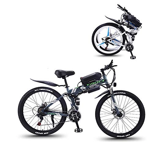 Folding Electric Mountain Bike : LZMXMYS electric bike, Electric Bike Folding Electric Mountain Bike with 26" Super Lightweight High Carbon Steel Material, 350W Motor Removable Lithium Battery 36V And 21 Speed Gears