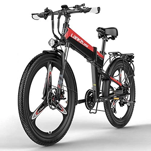 Folding Electric Mountain Bike : LZMXMYS electric bike, Folding E-bike 26 '' With LCD Display 400W High-speed Motor Electric Bicycle Male And Female Adult 48v12.8Ah Lithium Battery Off-road Mountain Scooter Electric Folding Battery Ca